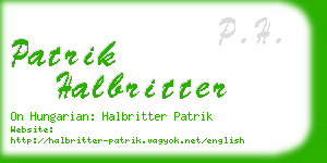 patrik halbritter business card